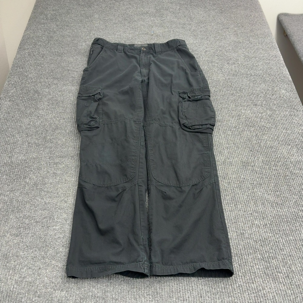 Cabelas Cargo Pants Mens 34 Black Cotton Ripstop Multi Pocket Tactical Outdoor